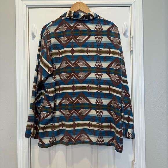 Vtg 90s Shadow Boxer Men L Button Up Flannel Western Shirt Made In USA FLAW - Picture 2 of 8